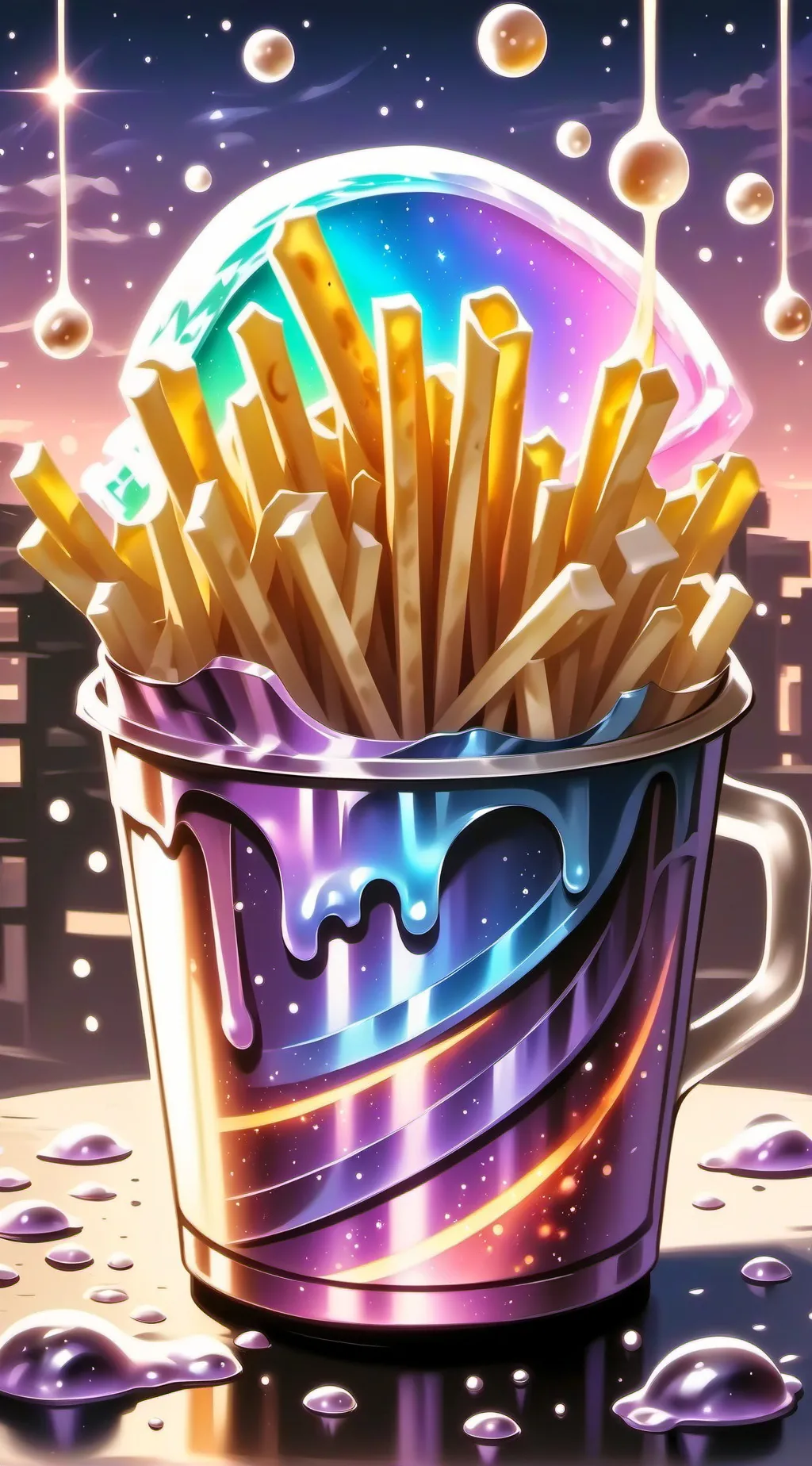ai character: moon fries! background