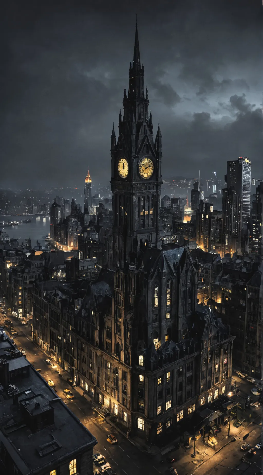 ai character: Gotham City background
