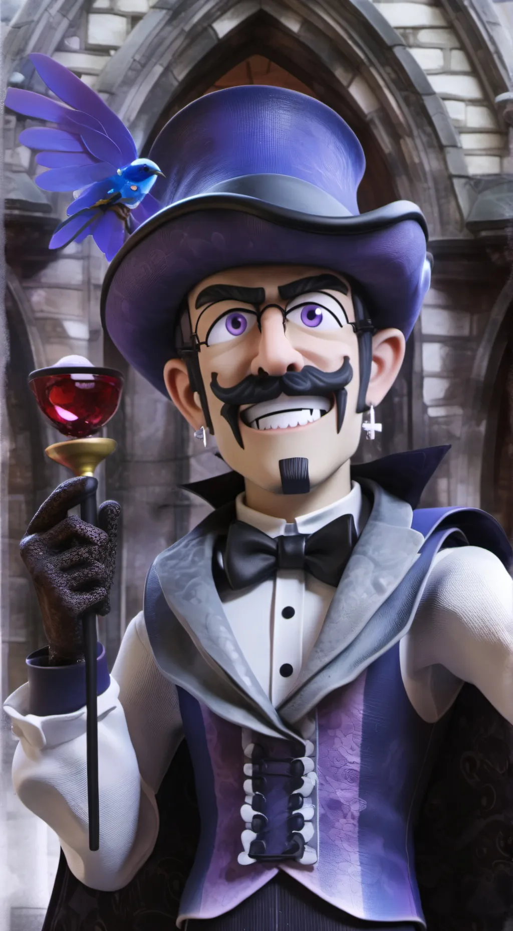 ai character: Waluigi background