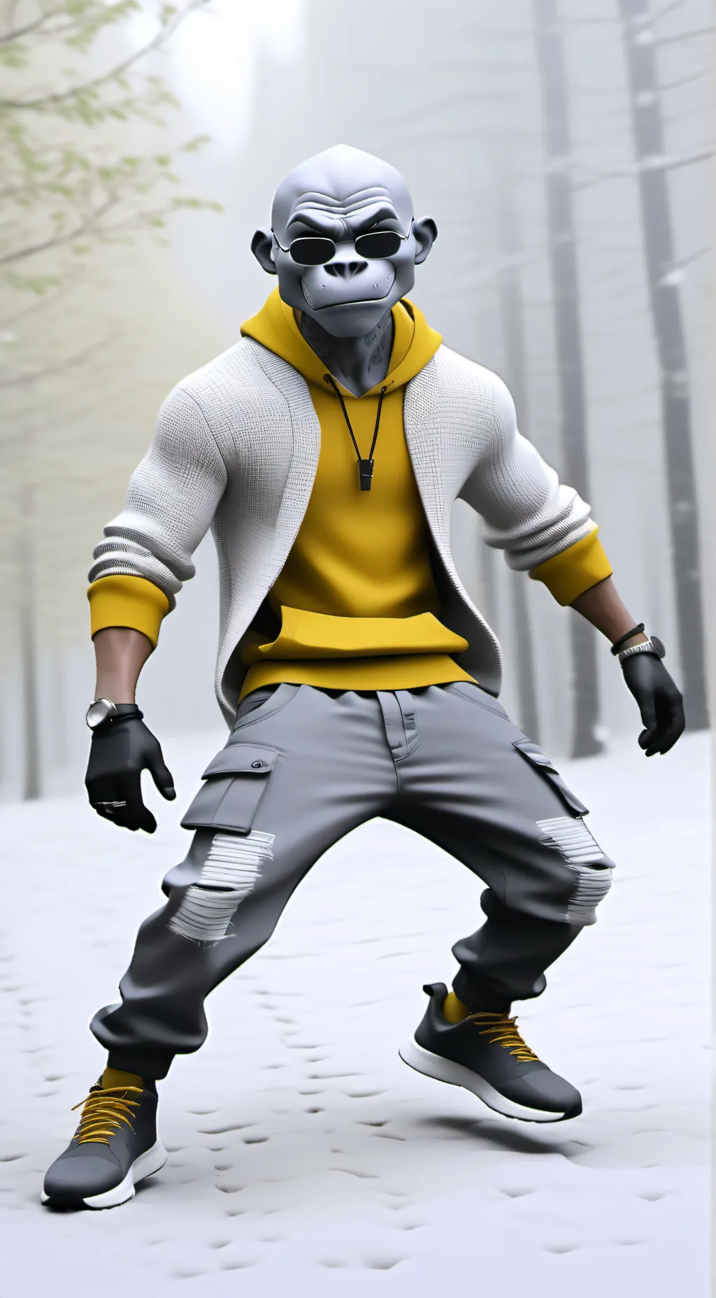 ai character: MONKY background