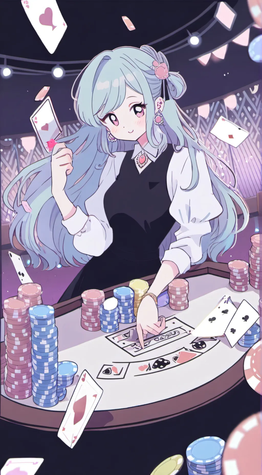 ai character: Casino cups  background