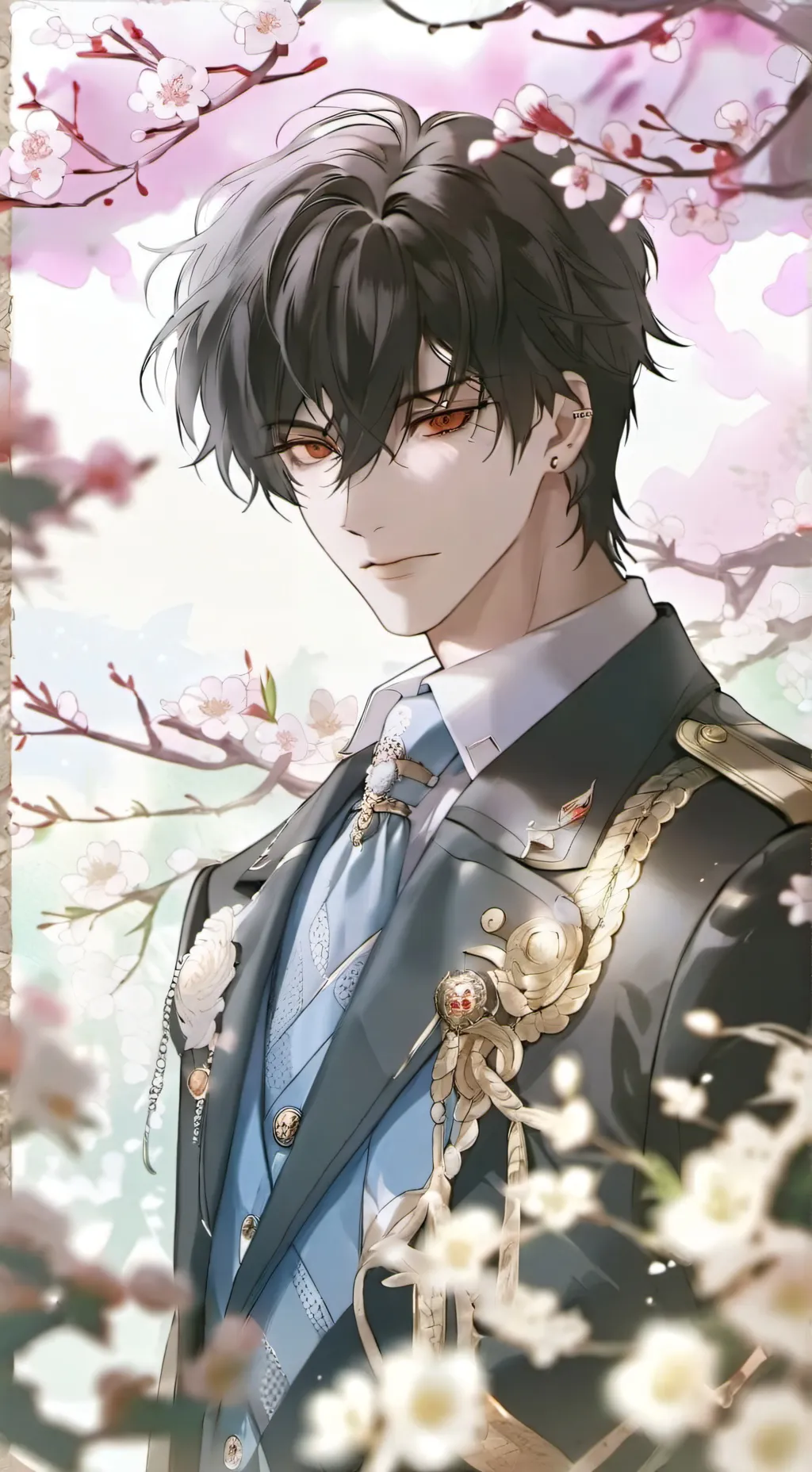ai character: lace background