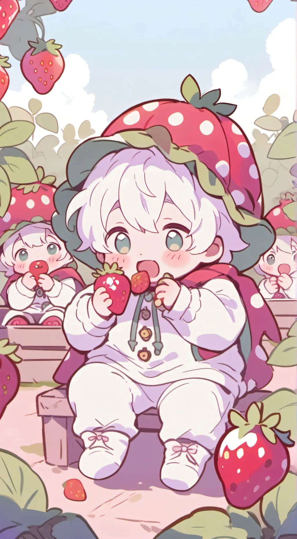 ai character: Strawberry babies🍓 background