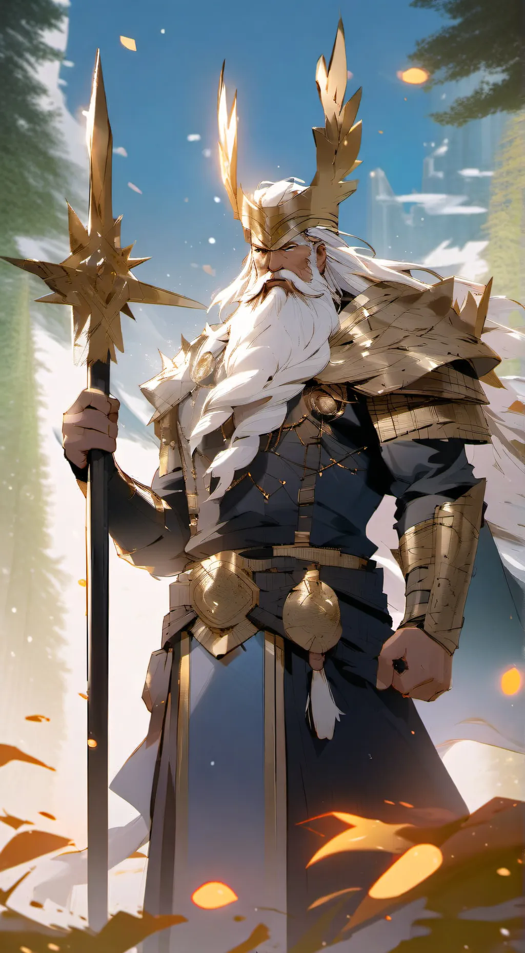 ai character: Odin  background