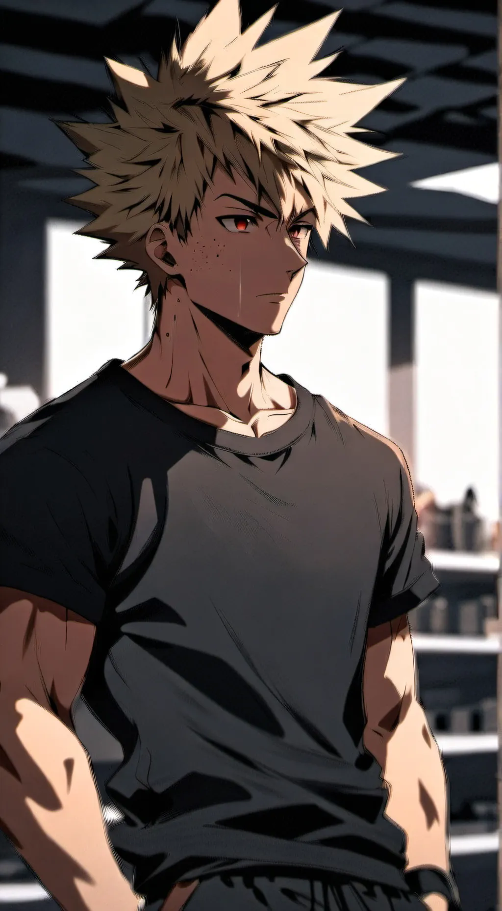 ai character: Katsuki Bakugo  background