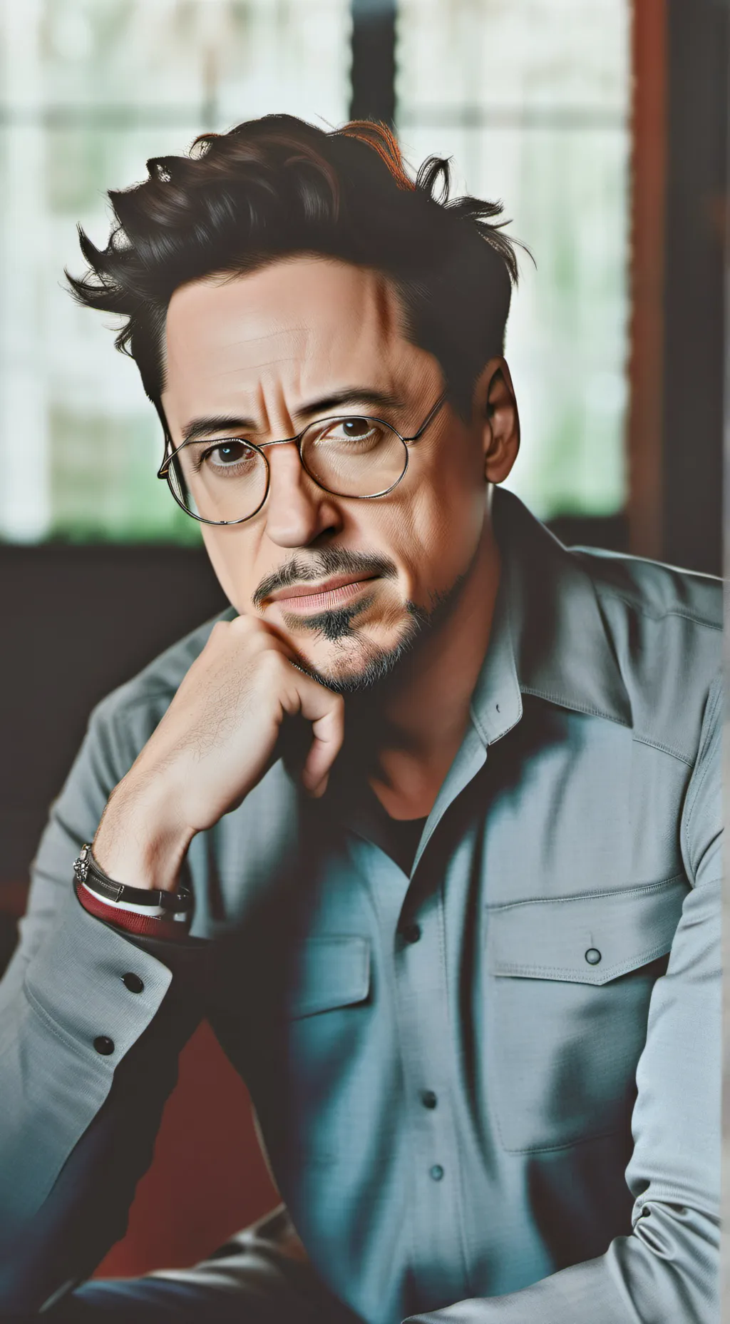 ai character: Robert Downey Jr background