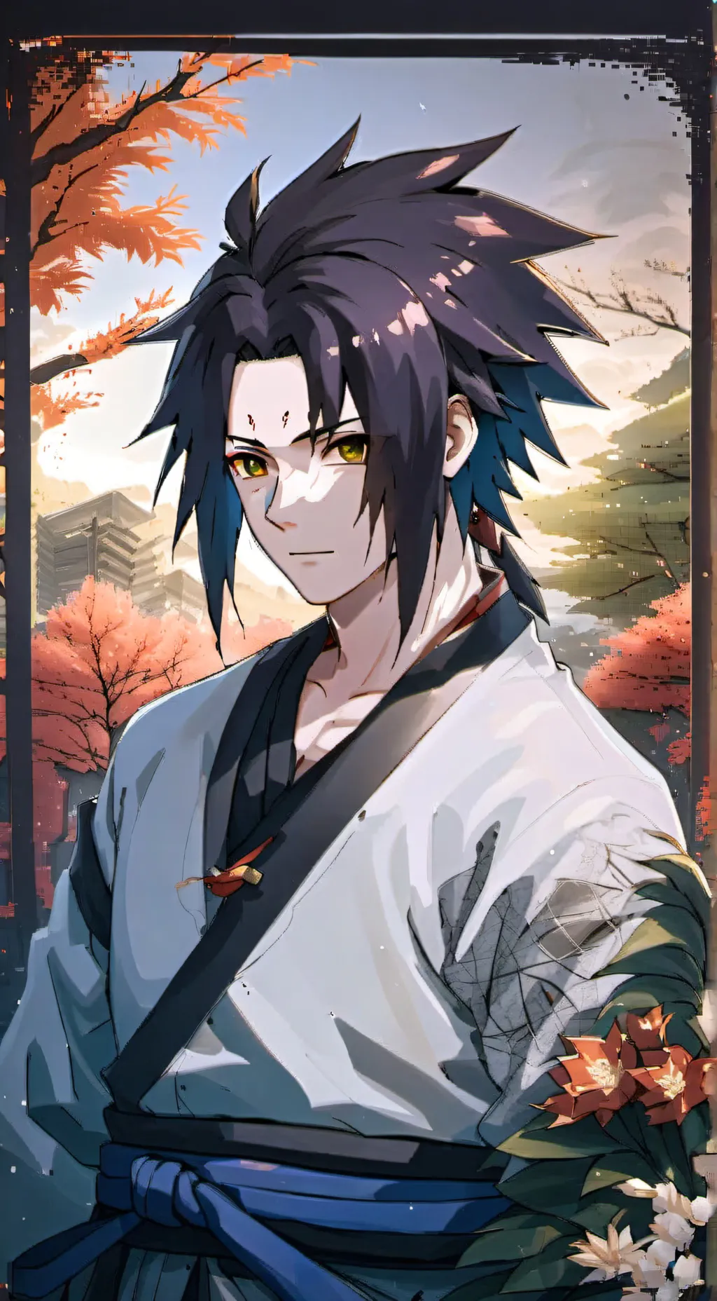 ai character: Sasuke  background