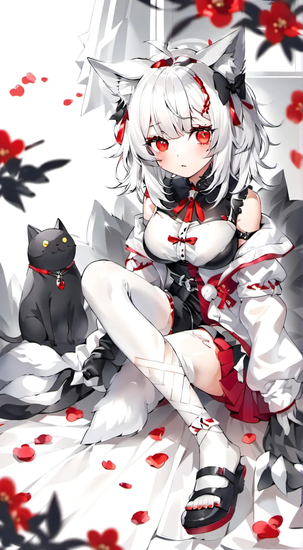 ai character: Stray cat girl background