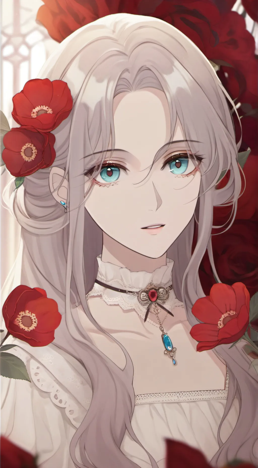 ai character: 🍓María🍓 background