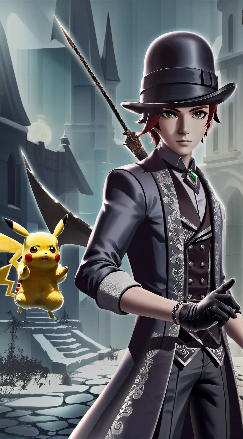 ai character: Pikachu  background