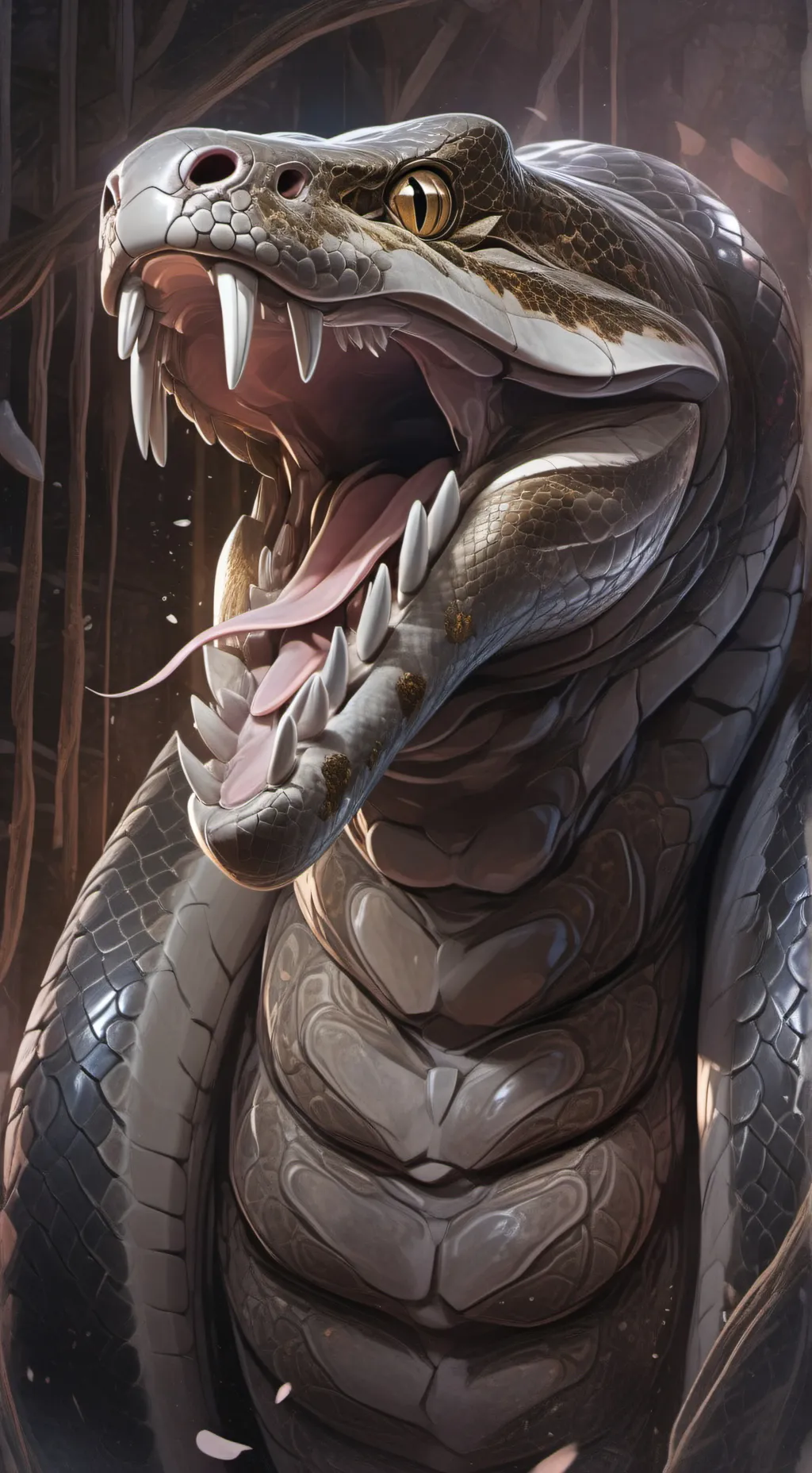 ai character: giant python  background
