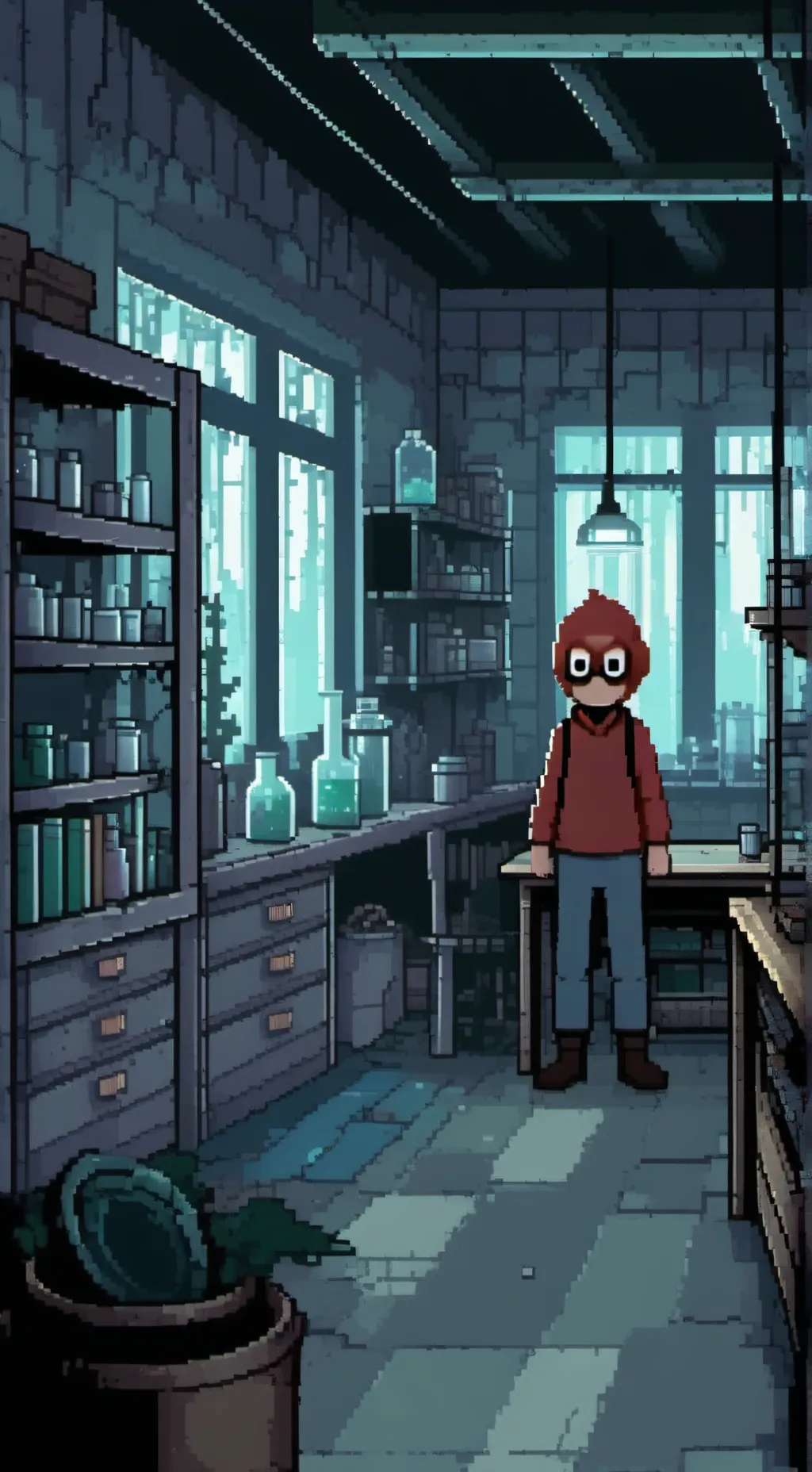 ai character: the abandoond lab background