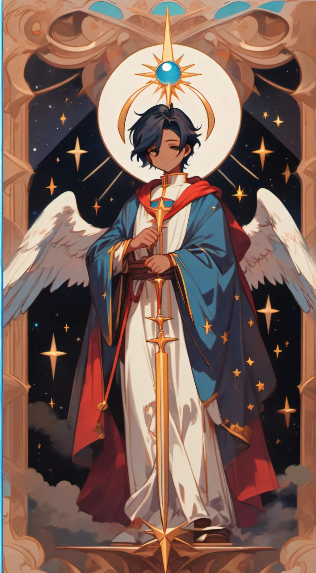 ai character: blue moon angel background