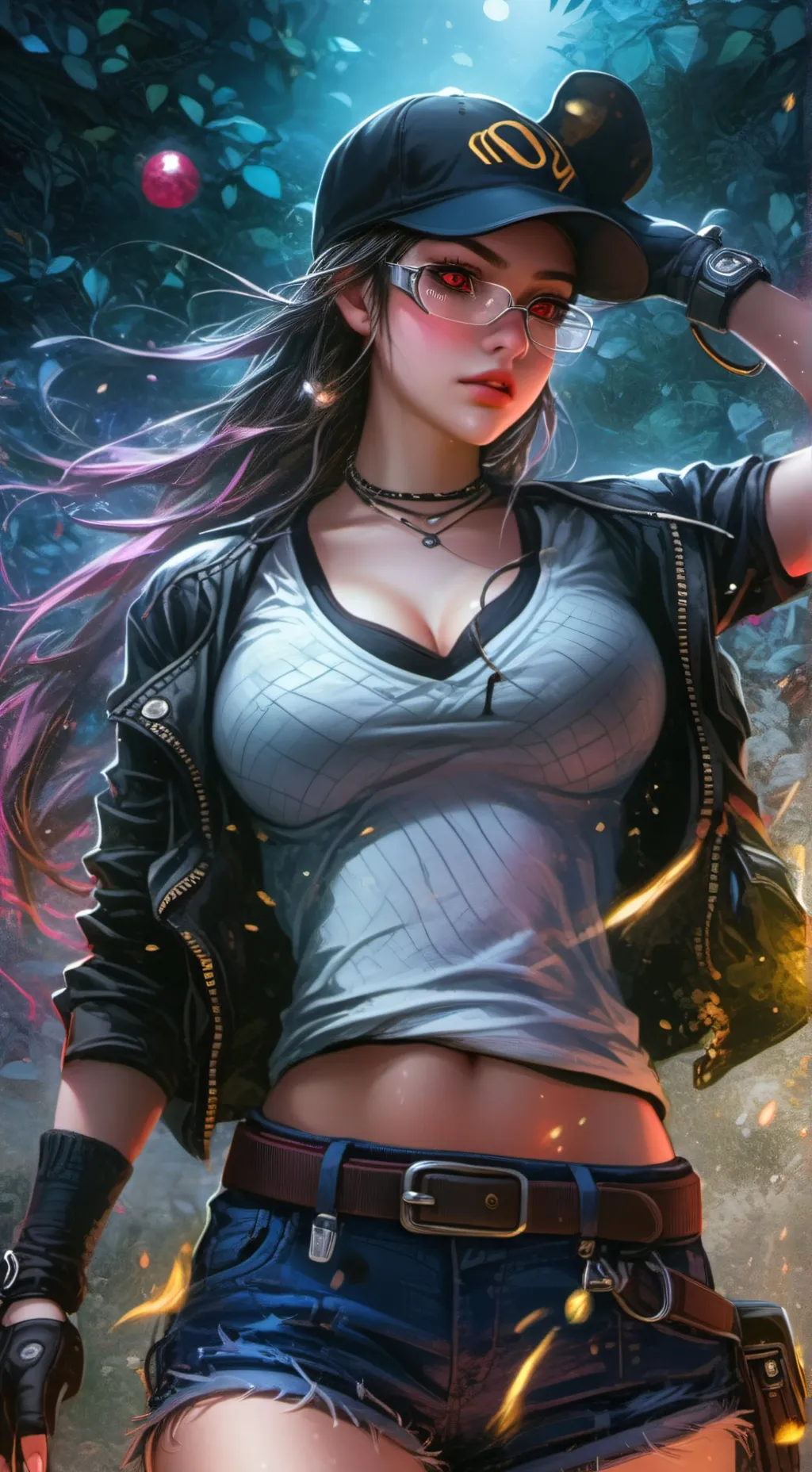 ai character: lady sky background
