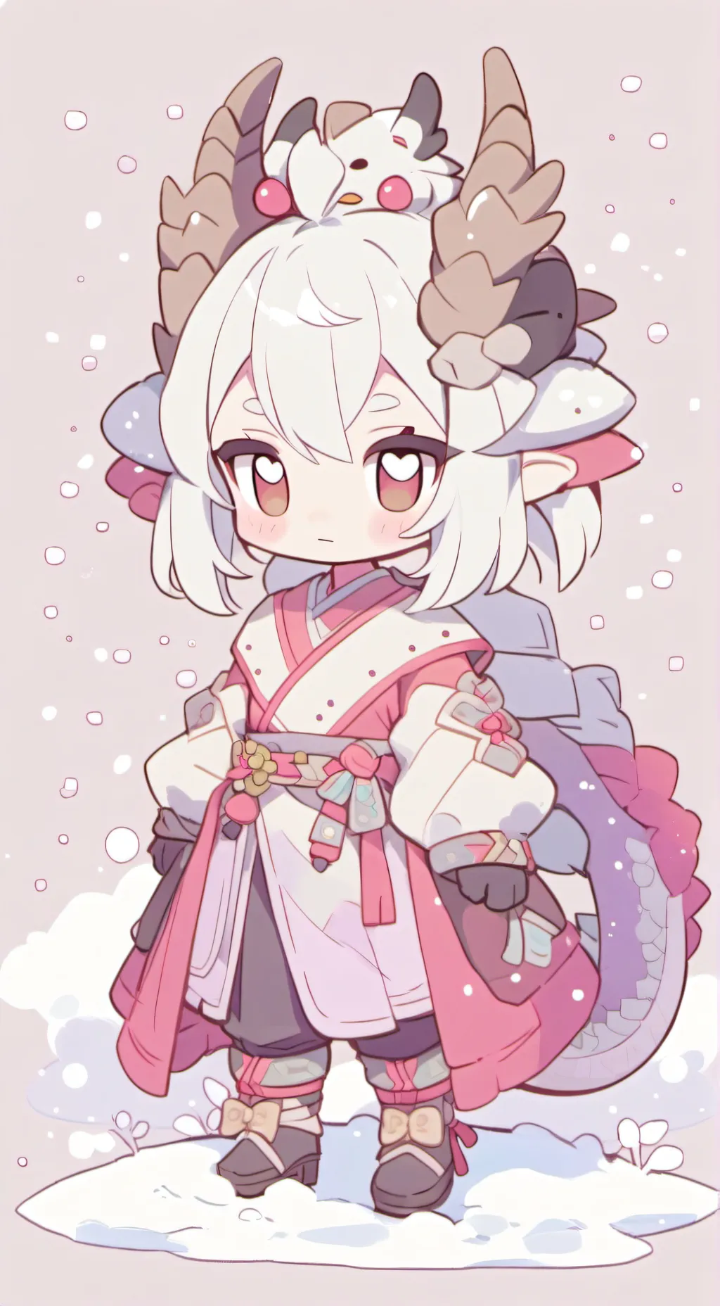 ai character: mha snow dragon background