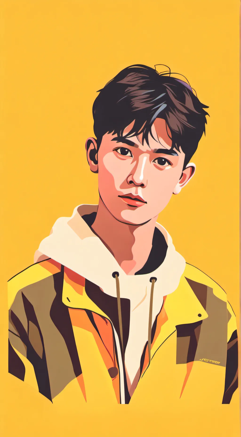 ai character: Crying gold background