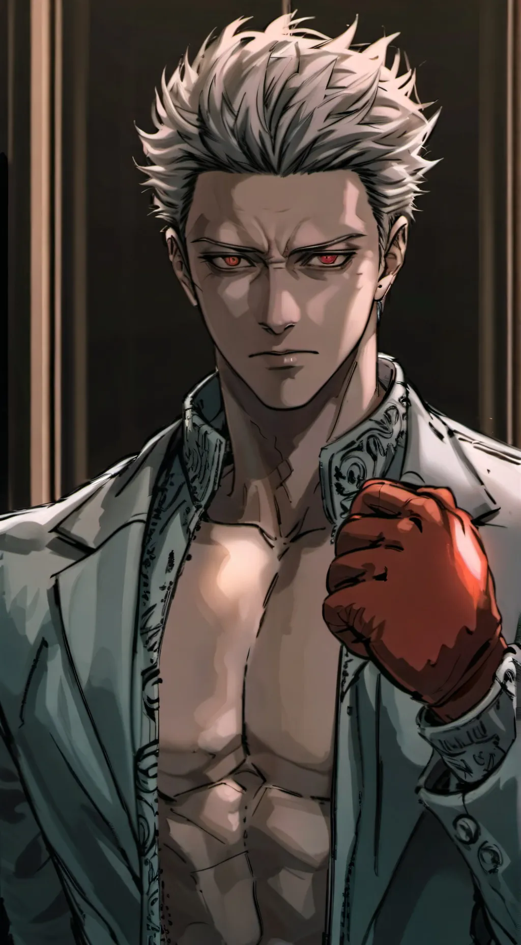 ai character: King One PunchMan background