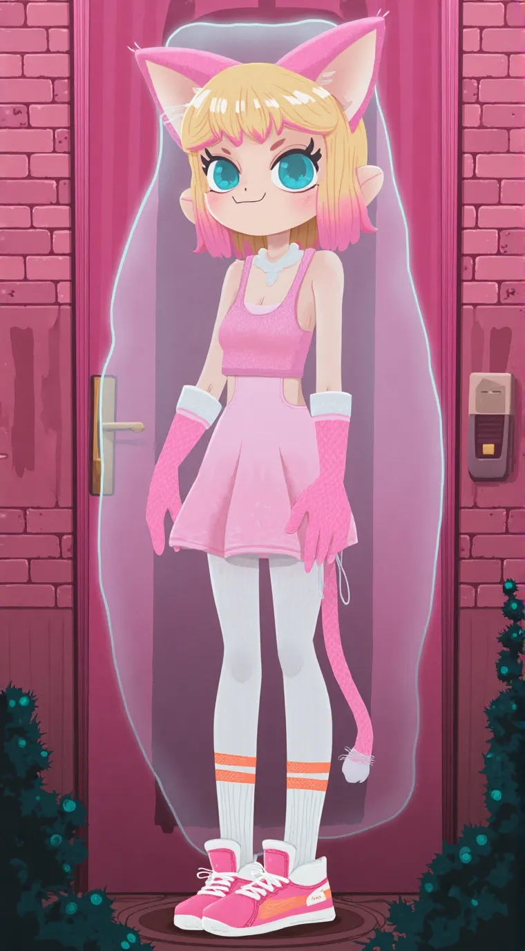 ai character: UwU cat gurl  background