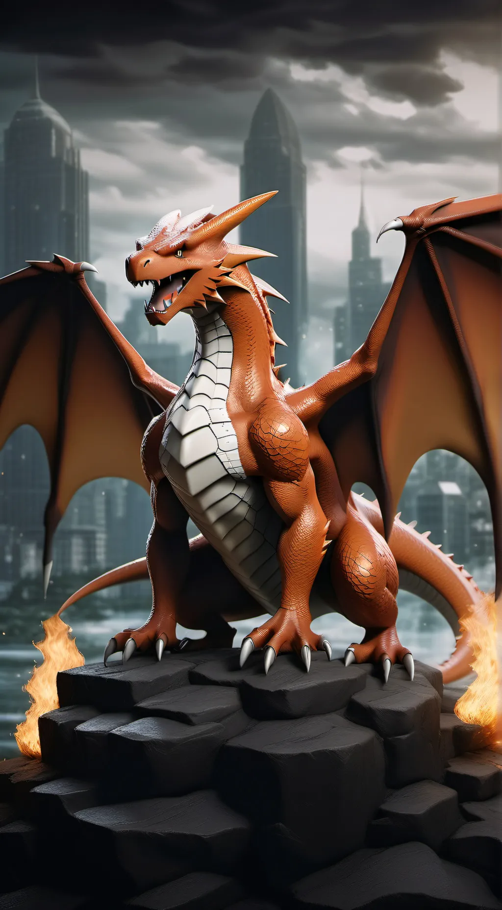ai character: Charizard  background