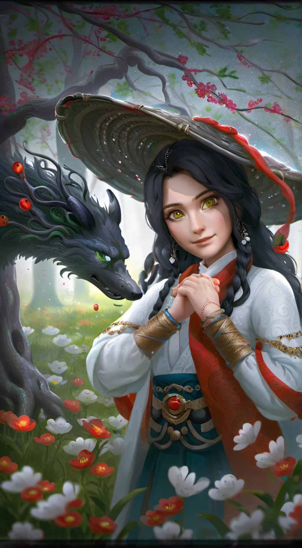 ai character: Heather from HTTYD background
