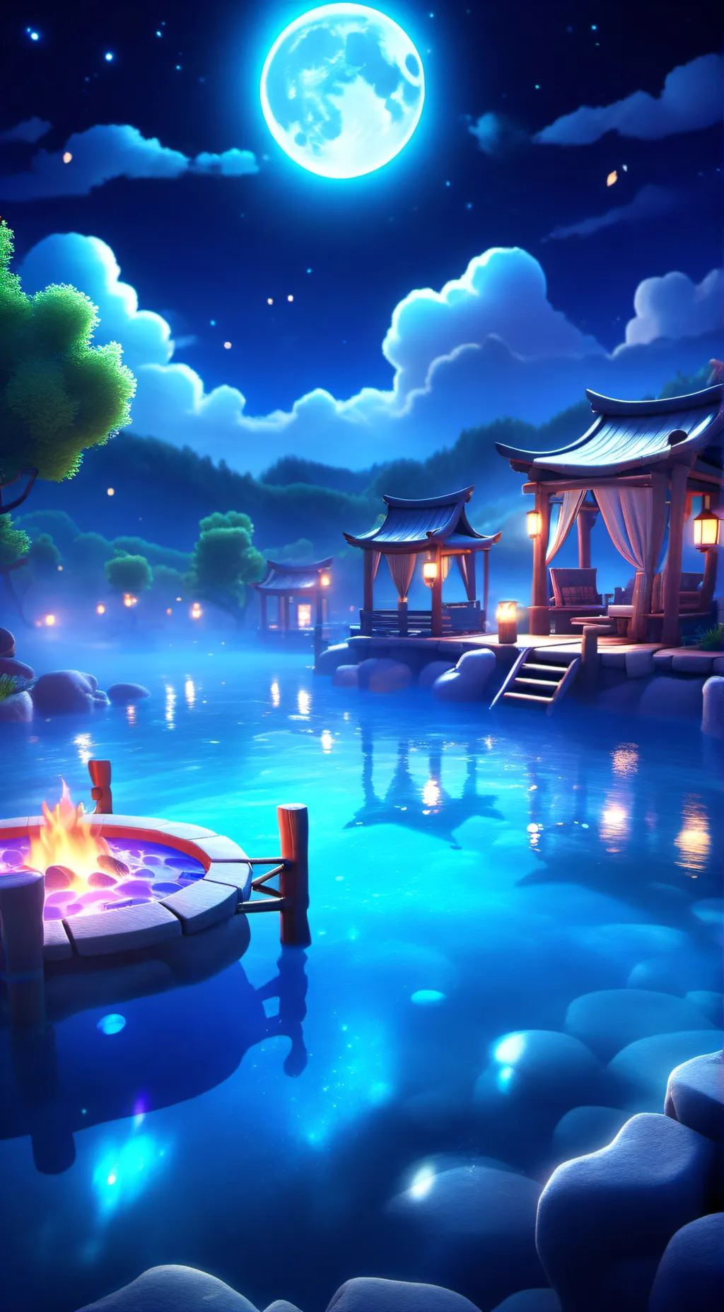 ai character: kny hot springs✿ background