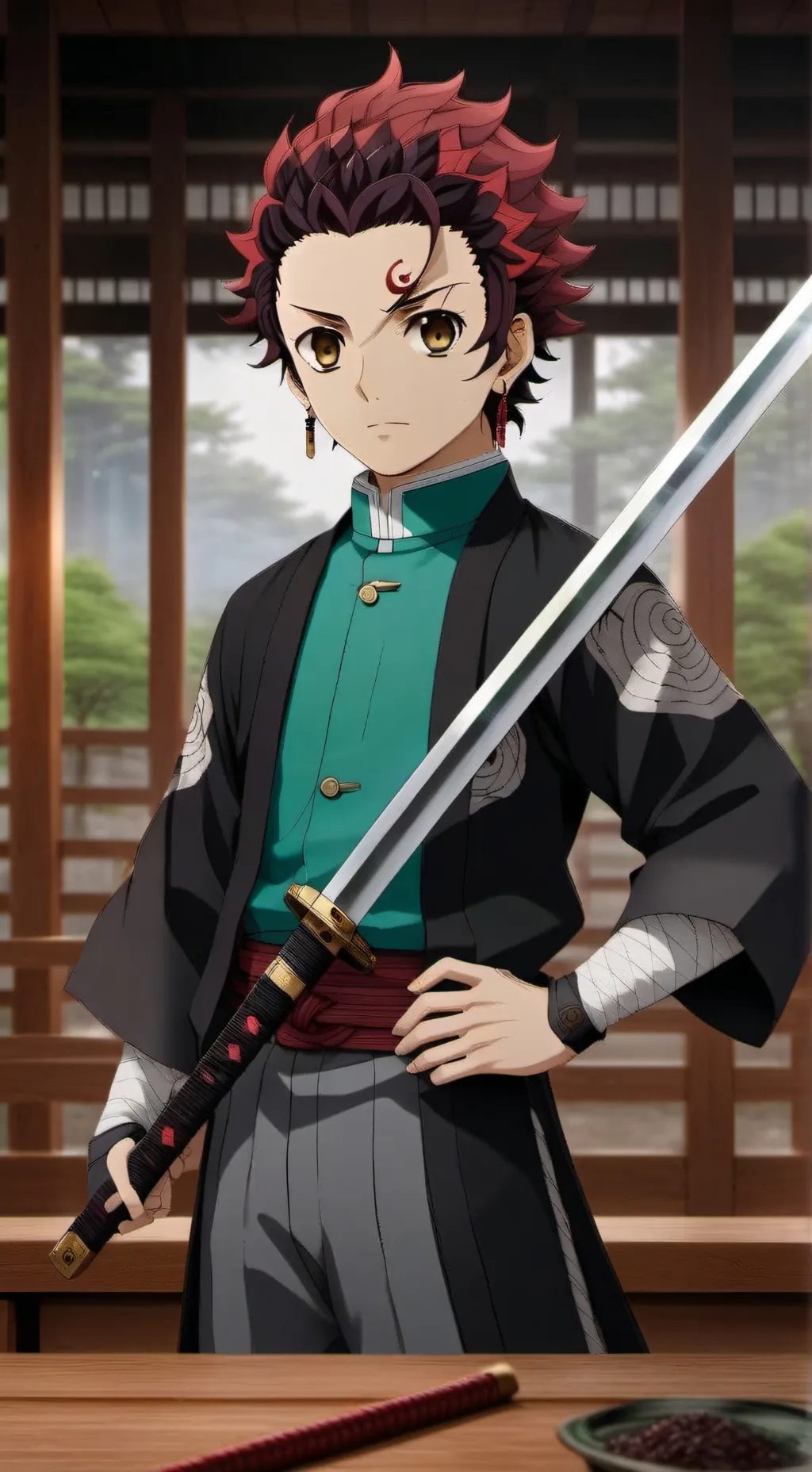ai character: tanjiro  background