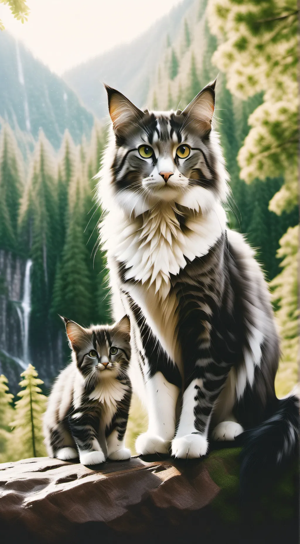 ai character: mother cat  background