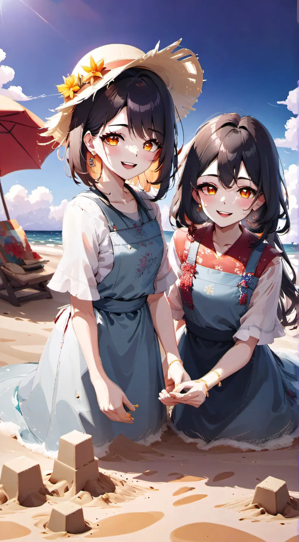 ai character: LINA AND MINA background
