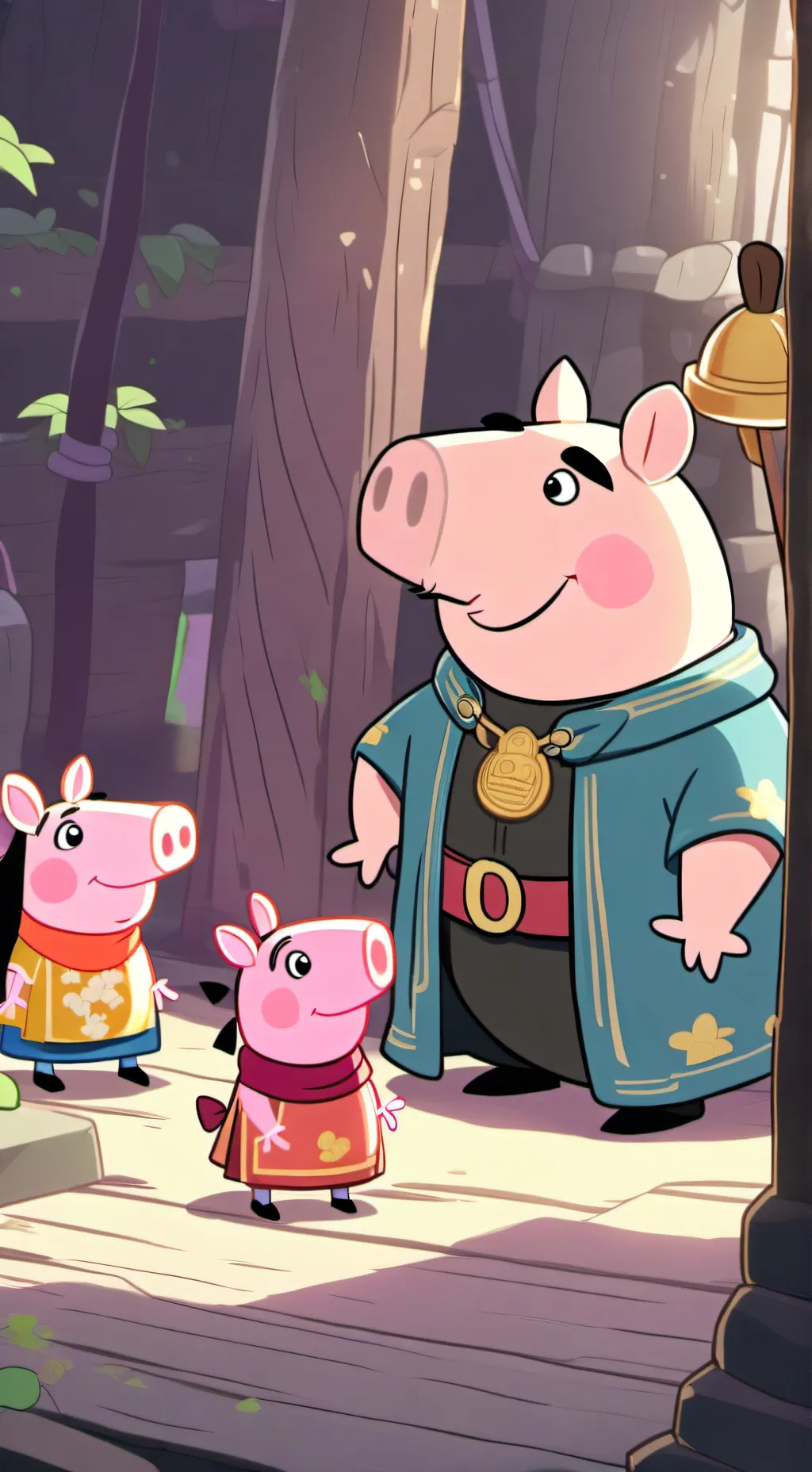 ai character: Peppa pig  background