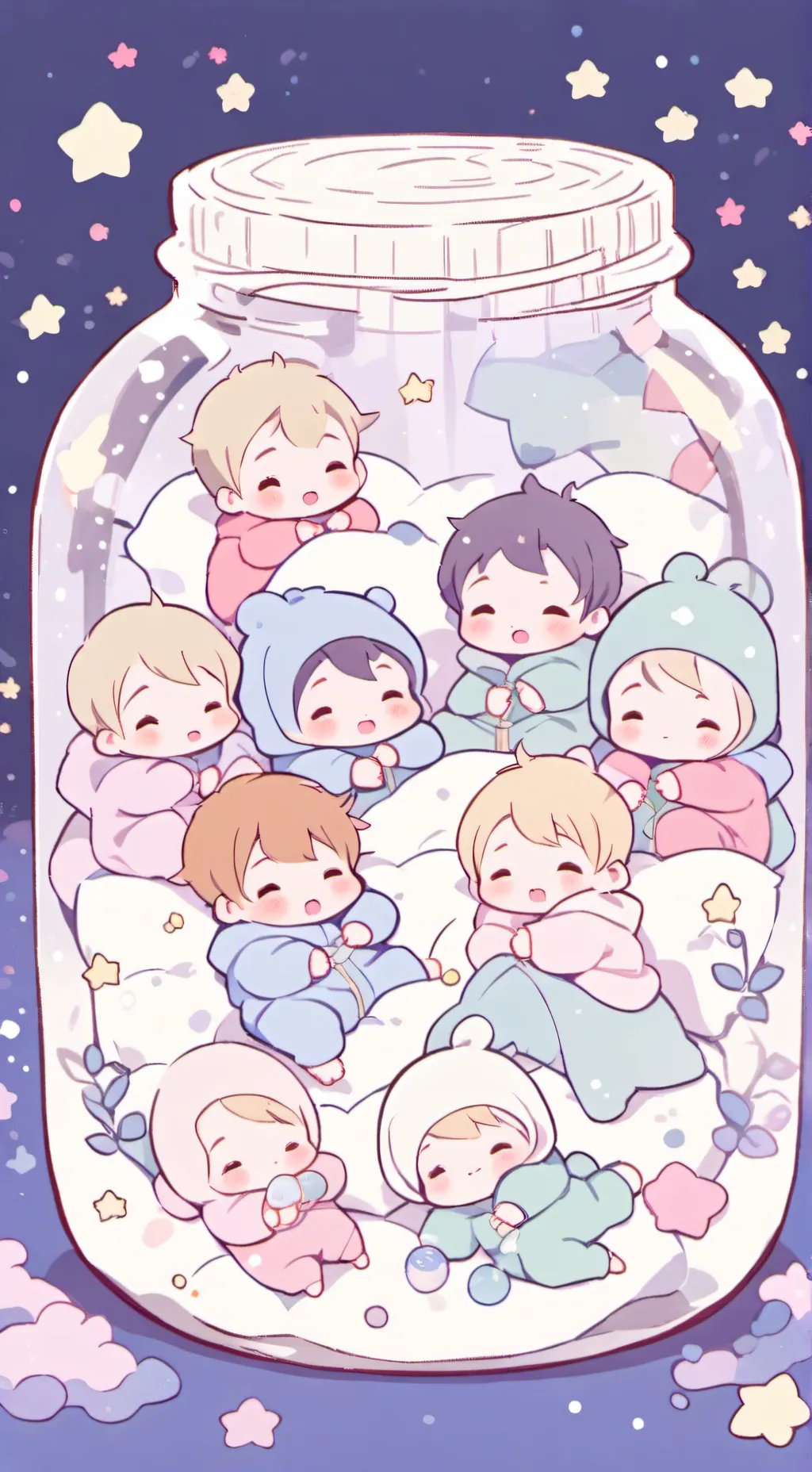 ai character: mini babies🤏 background