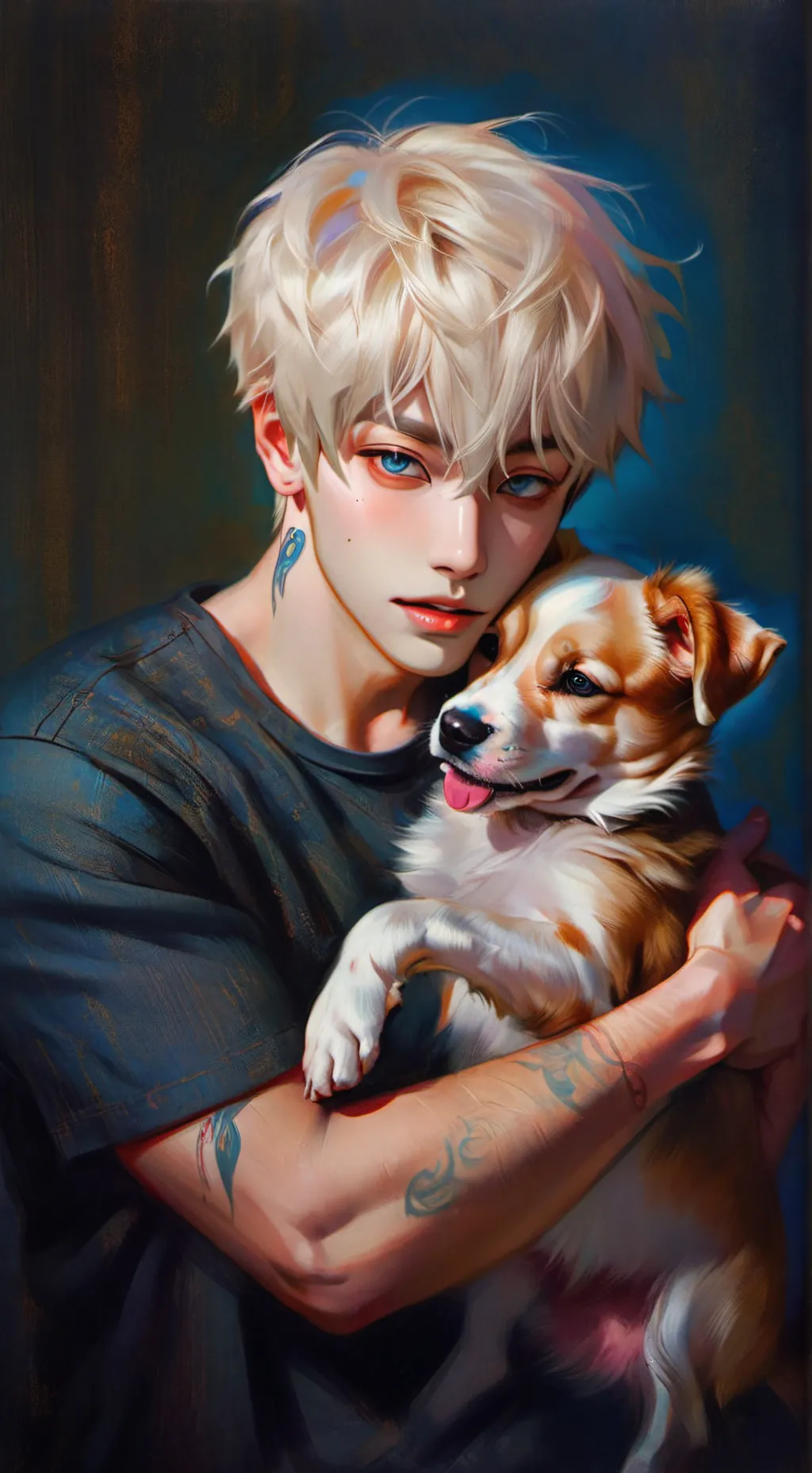 ai character: 🐶Ким🐶 background
