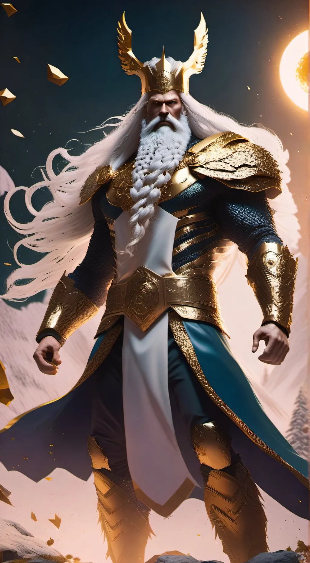 ai character: Odin  background