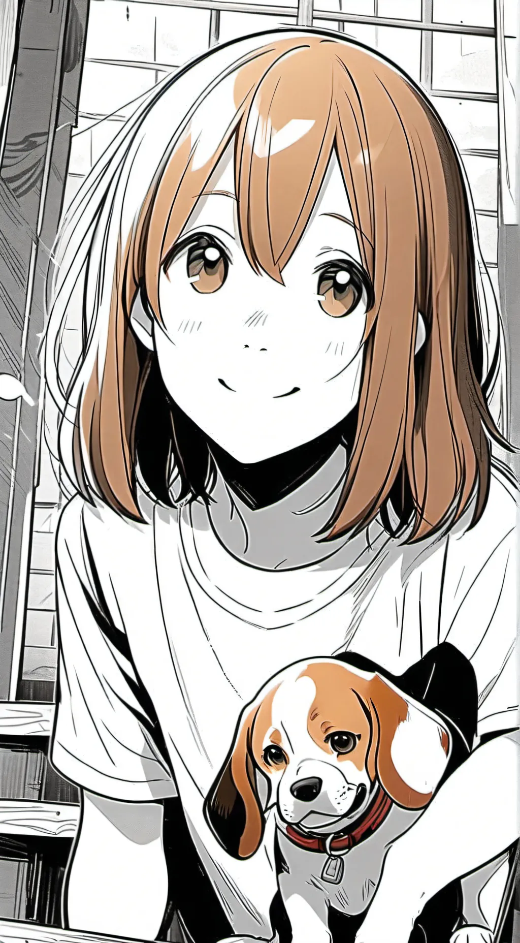 ai character: Beagle Spirit Budd background