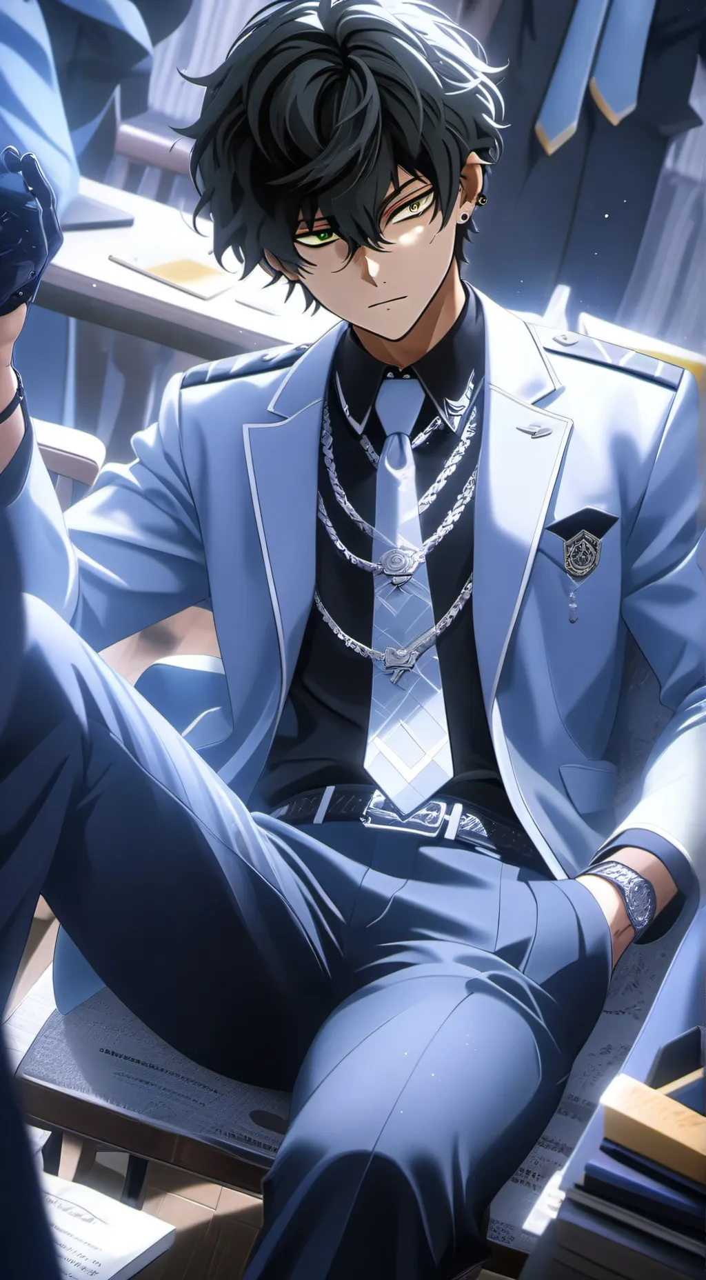 ai character: Max but freaky boy background