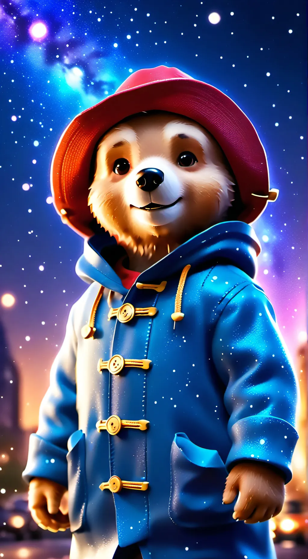 ai character: Paddington Bear background