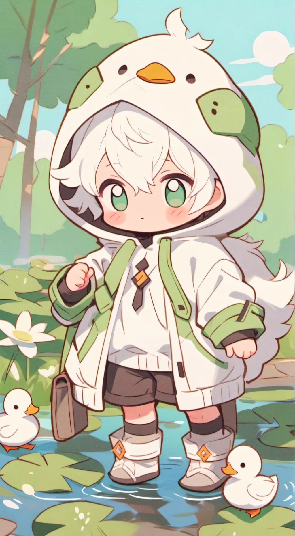 ai character: Duckling Baby background