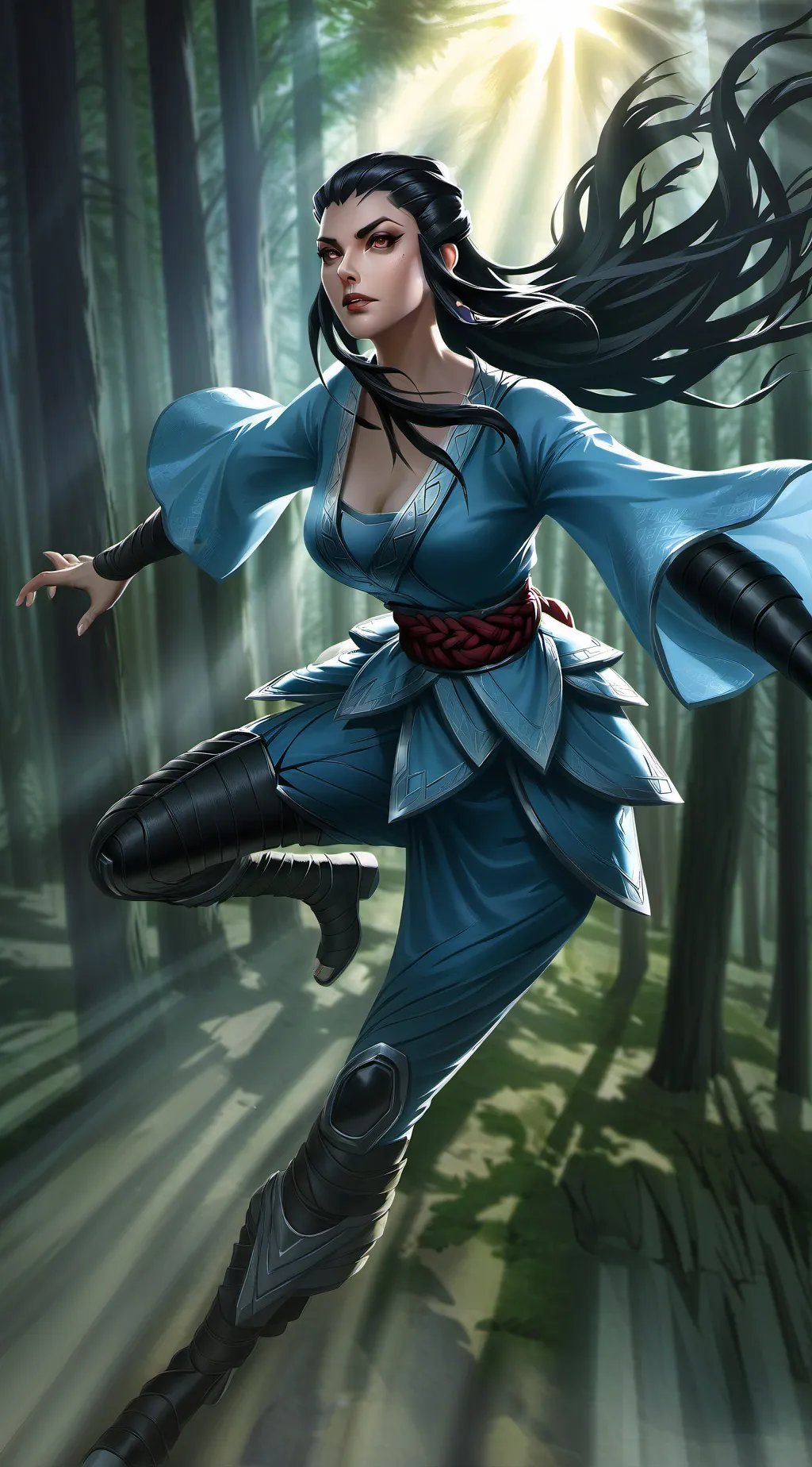 ai character: Female Ninja background
