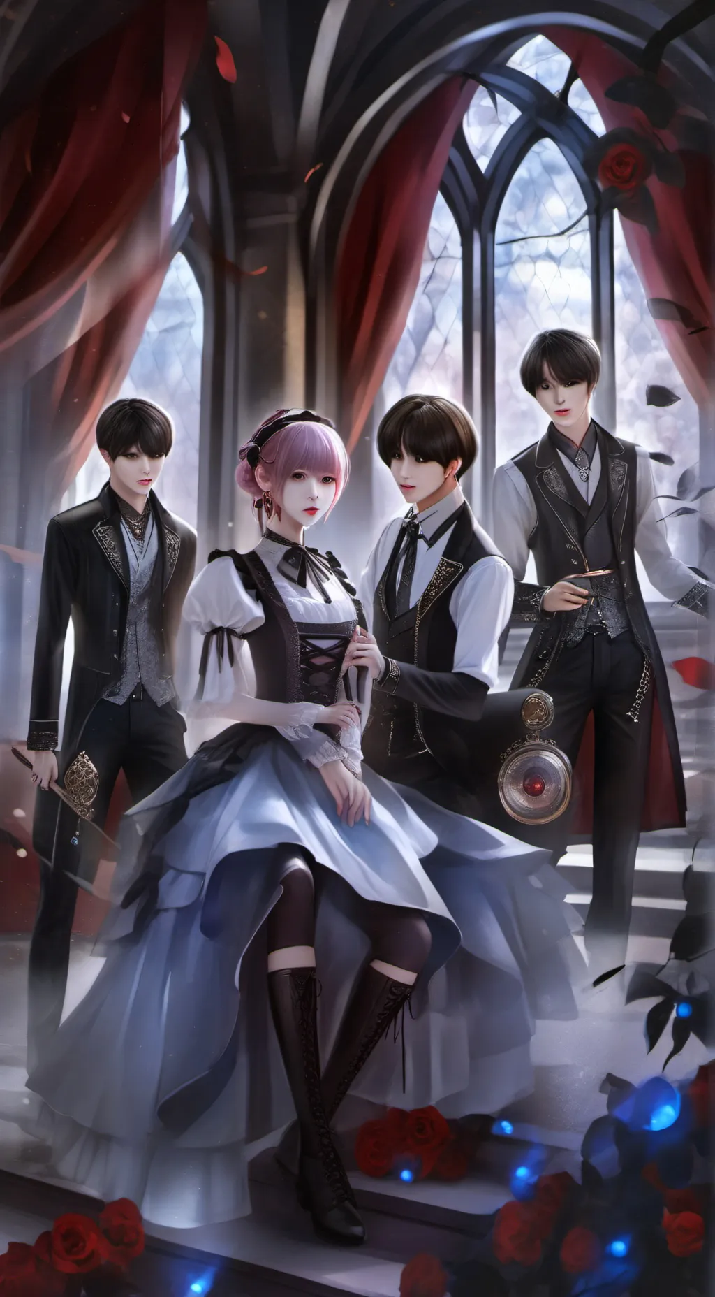ai character: bts school background