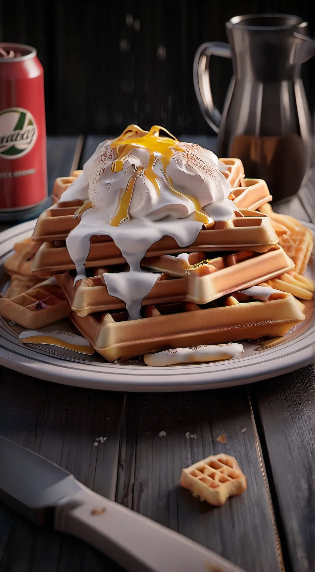 ai character: waffle fries  background