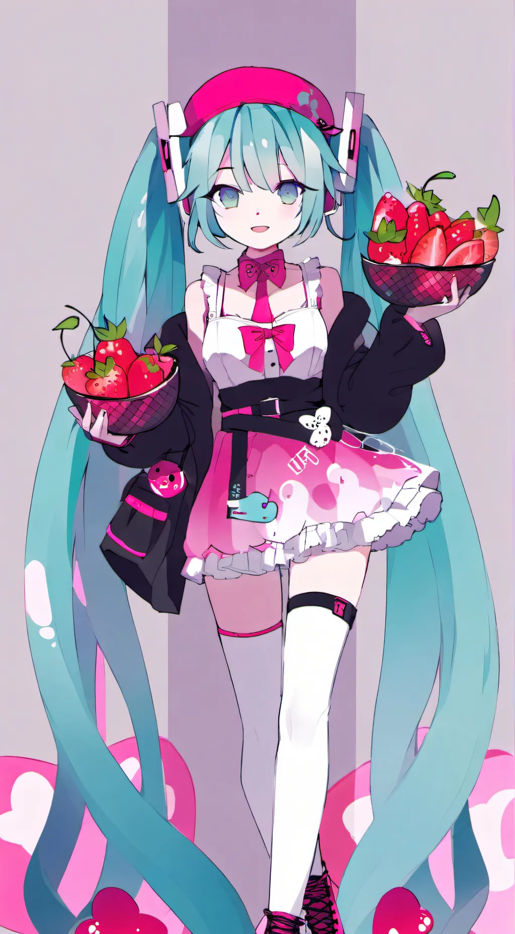 ai character: Strawberry miku!➳♥ background