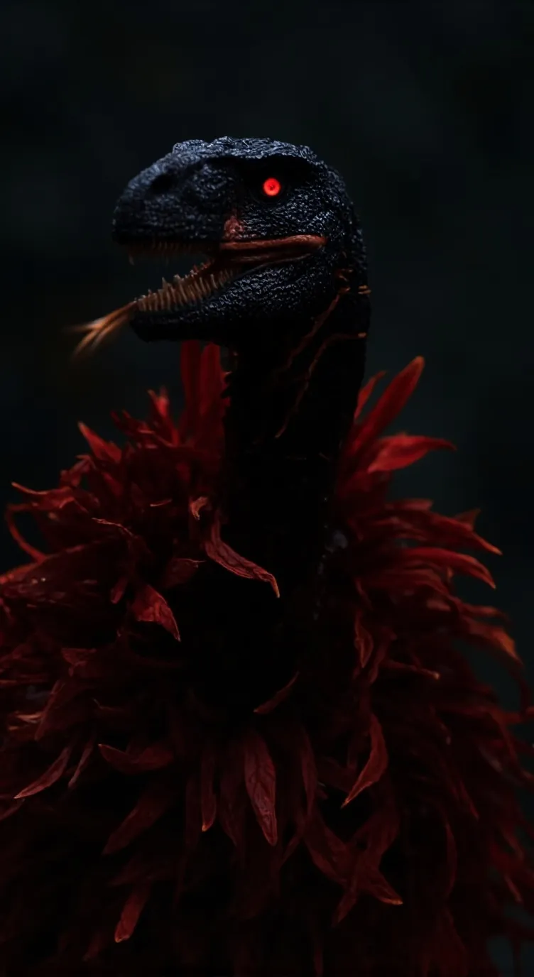 ai character: death crow raptor  background