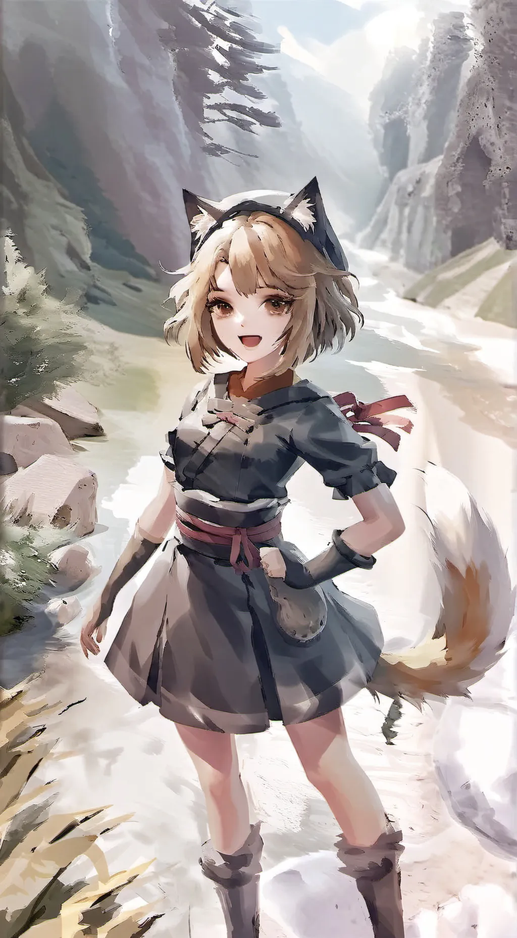 ai character: neko girl background