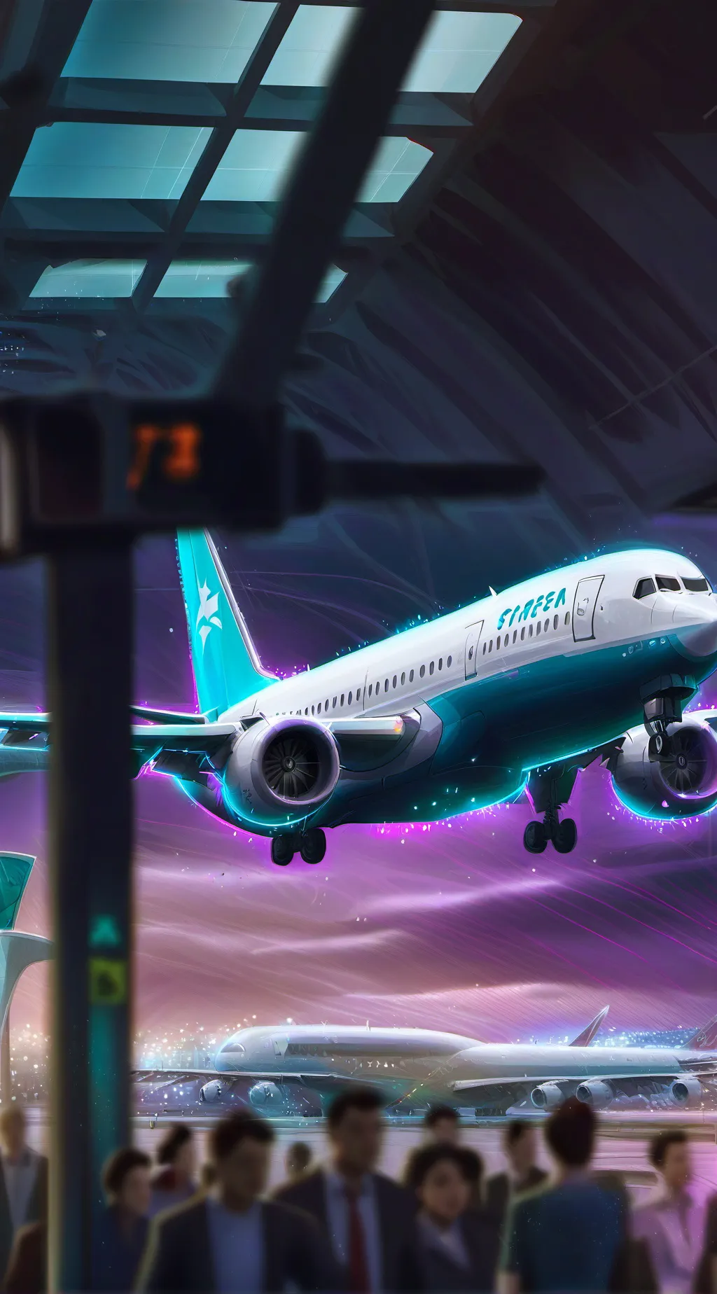 ai character: airplane background