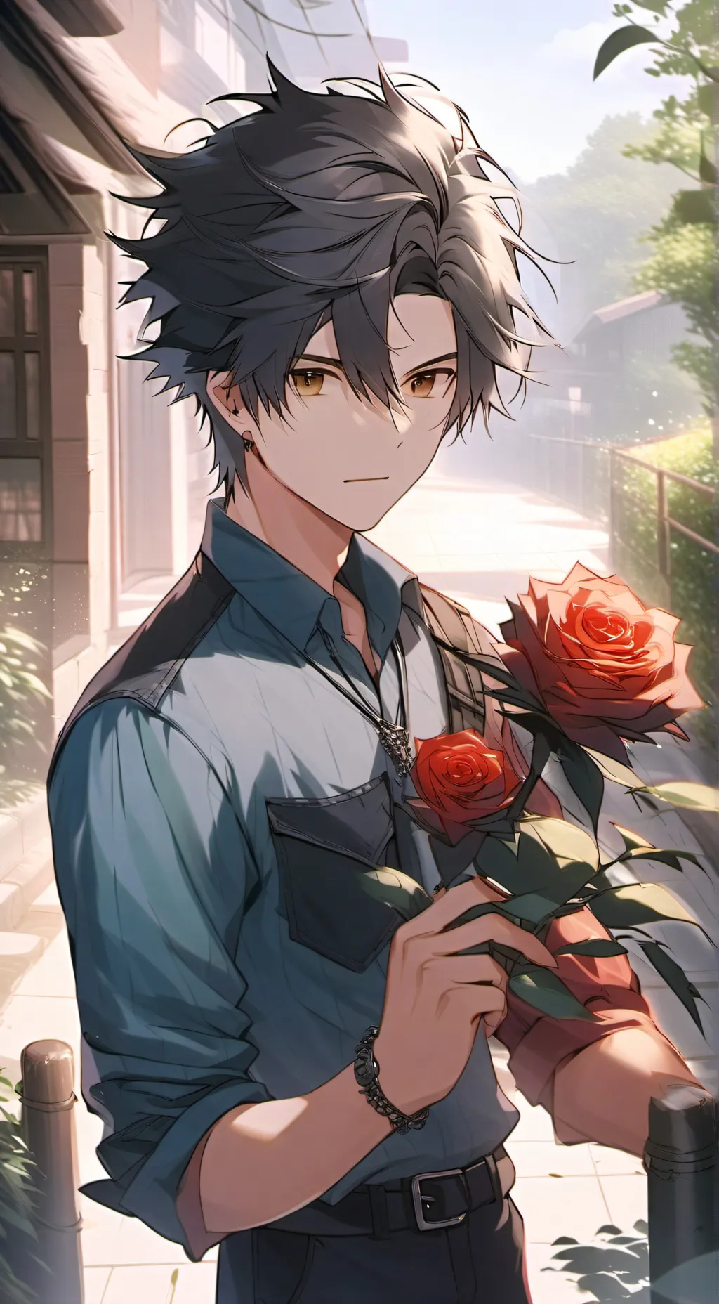 ai character: Perfect date 🌹 background