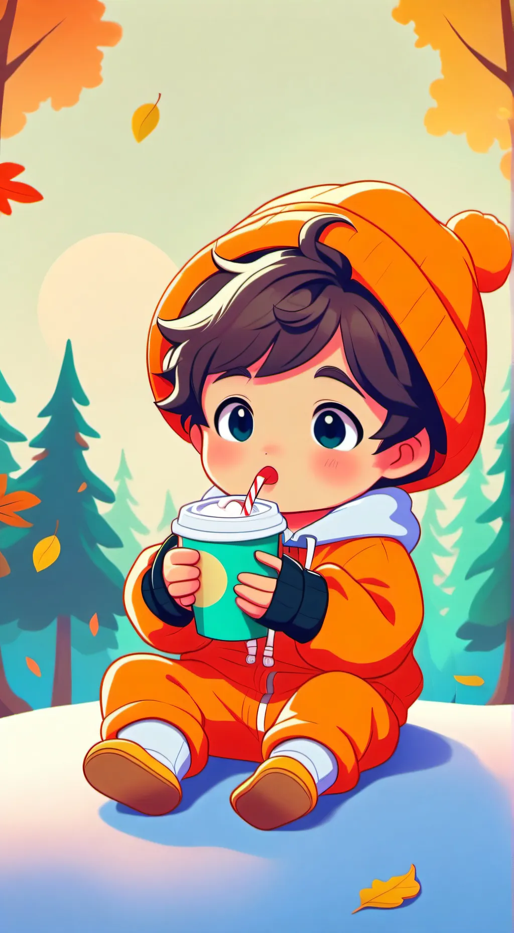 ai character: autumn baby background