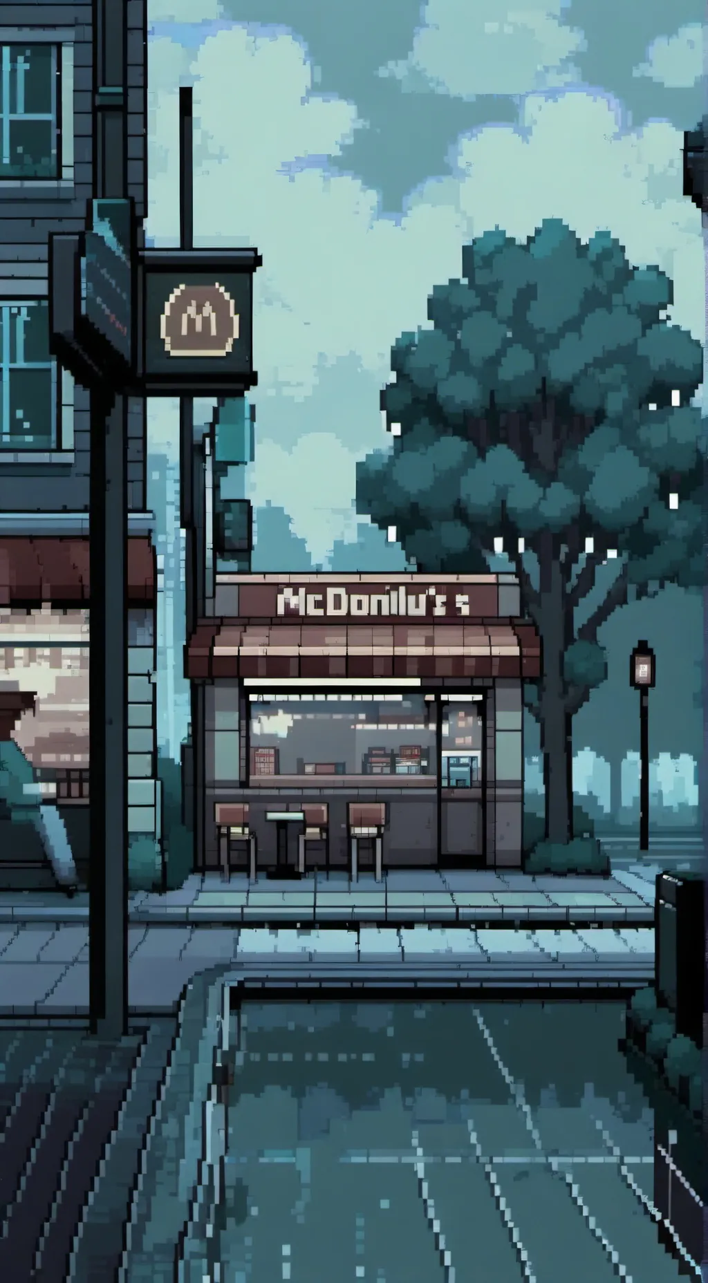 ai character: KNY MCDONALDSSSSS background