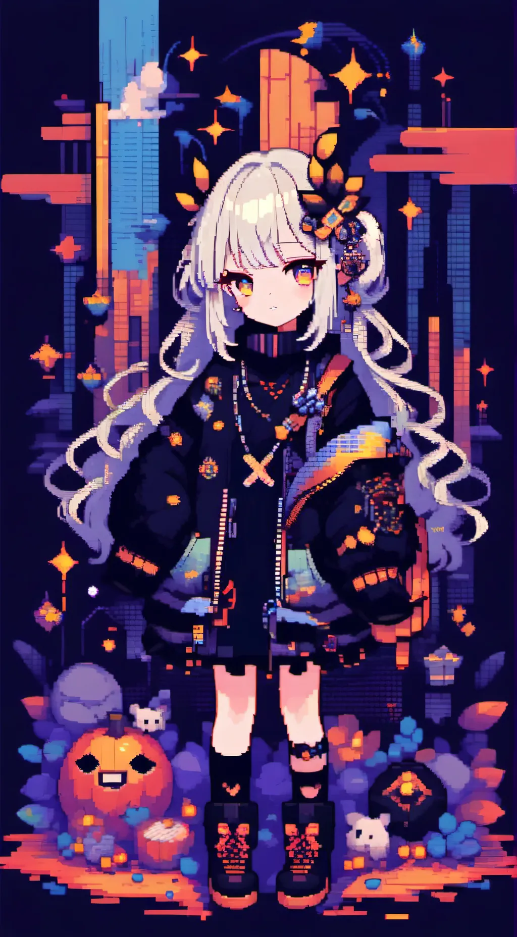 ai character: Anahí  🖤🩷💜❤️ background