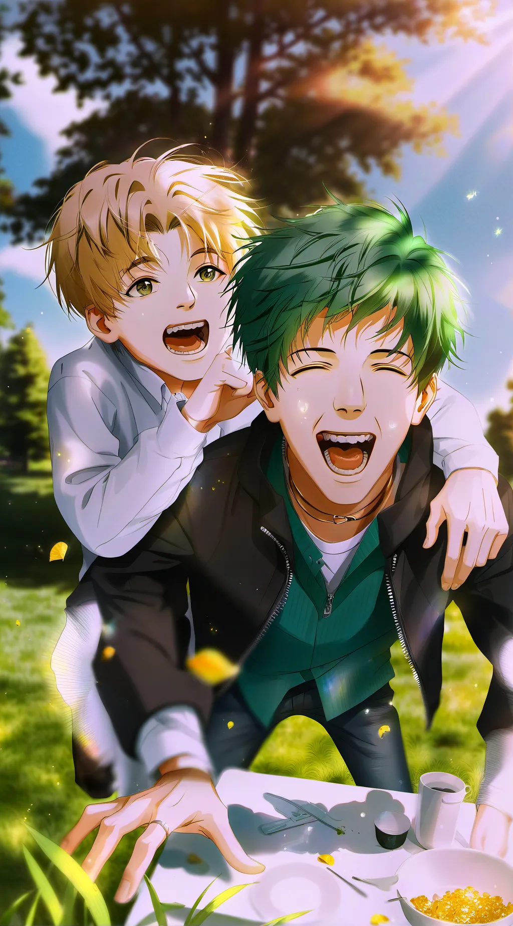 ai character: Bakugo and Izuku background