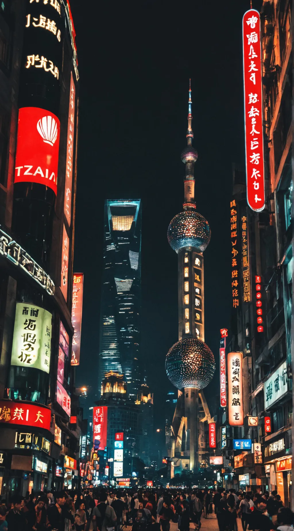 ai character: Shanghai, China background