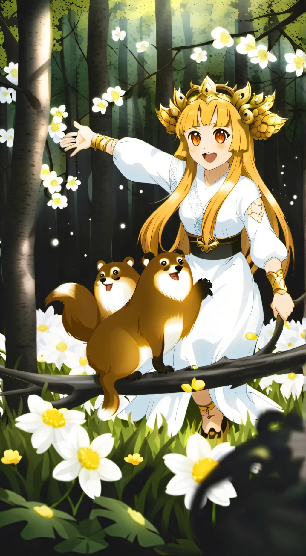 ai character:  yellow girl background